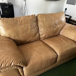 Leather Loveseat 