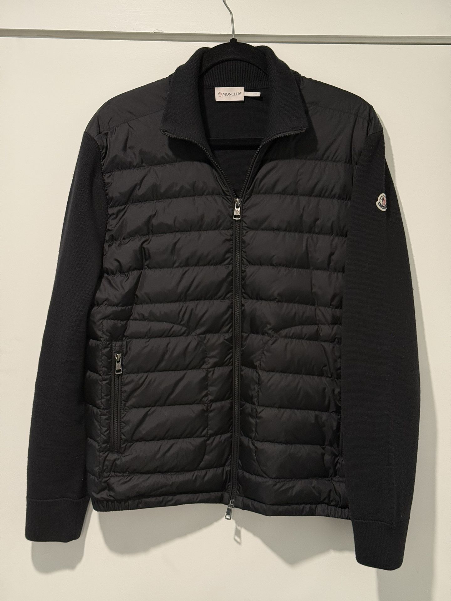 Moncler Cardigan Tricot Knit Down Jacket Black Size Large - AUTHENTIC - Like New