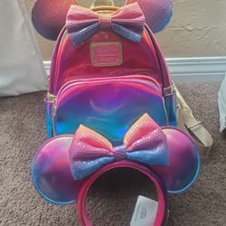 Disneyland Loungefly 70th Anniversary Backpack And Ears 