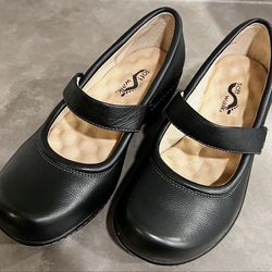 💥NEW SoftWalk Black Leather Mary Jane Clogs Heels Comfort Shoes Women’s US 9 WW