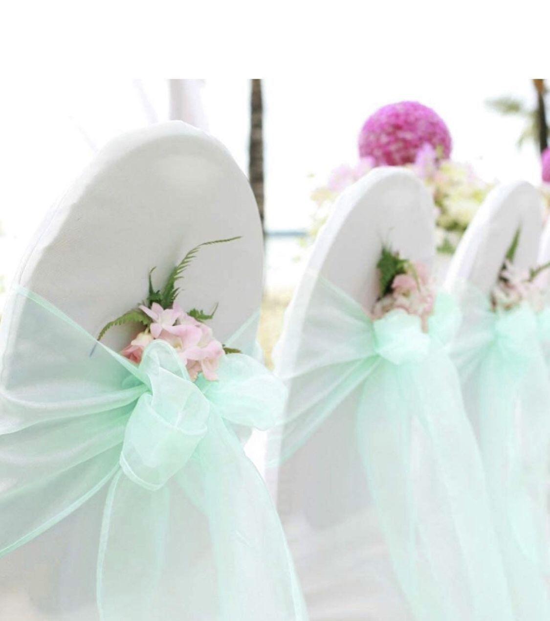 Mint Organza Chair Sashes 100