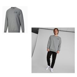Puma Side By Side Men's Crewneck Sweatshirt Grey XL NWOT