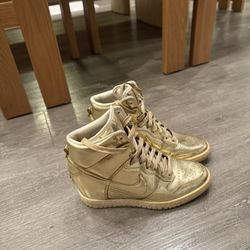 Nike Women Gold Sneaker Wedge
