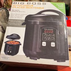Big Boss Stainless Steel Pressure Cooker 900 Watts 5 QuartCapacity