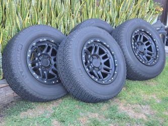 Black Rhino Apache wheels rims 6x139.7 6x5.5 17" 17 inch  w/ Michelin LTX A/T 2 tires  265 / 65 / 17