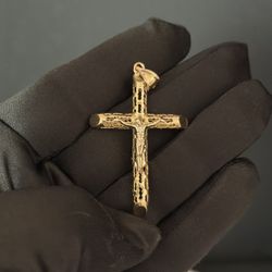14K Jesus Cross Pendant 