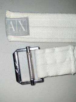 ARMANI EXCHANGE MENS FABRIC  D-RING BELT white  SIZE 40''