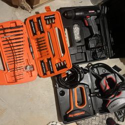 Drill set, Screw Gun drill, 2 staple guns