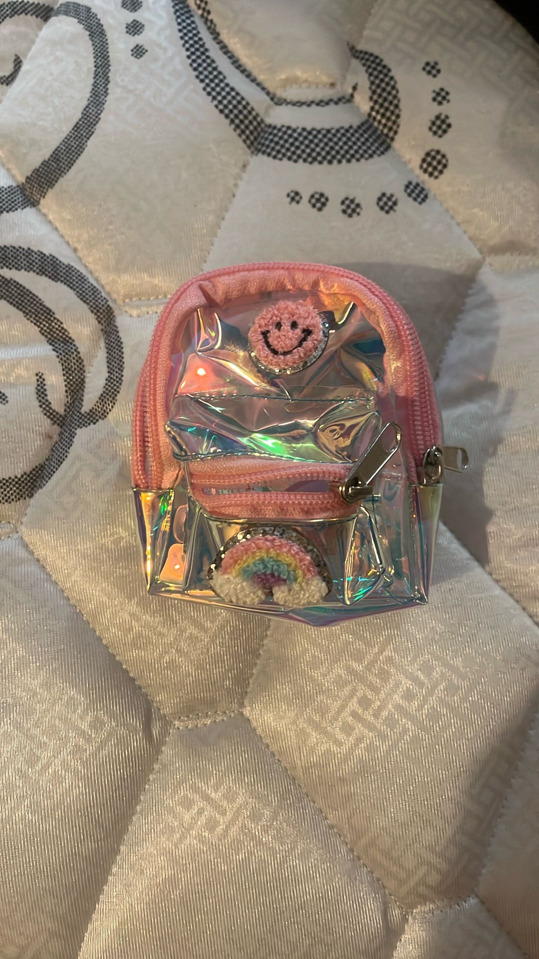 Little pink backpack keychain