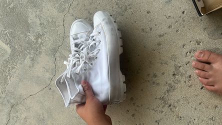 White Canvas Sneaker with Chunky Sole size 8 women