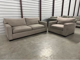 Gray Crate And Barrel Couch And Chair Set