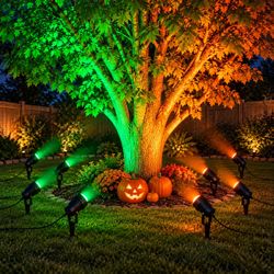 8 Spotlight with 8 Color Changing LED 110v Halloween Light