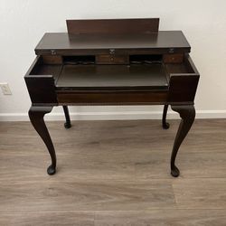 Antique Mahogany Petite Spinet Writing Desk C.1900