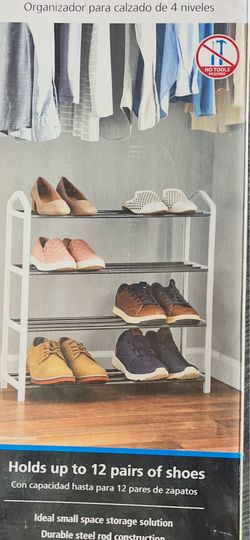 Like new shoe rack hold 12 pair os shoes still in the box