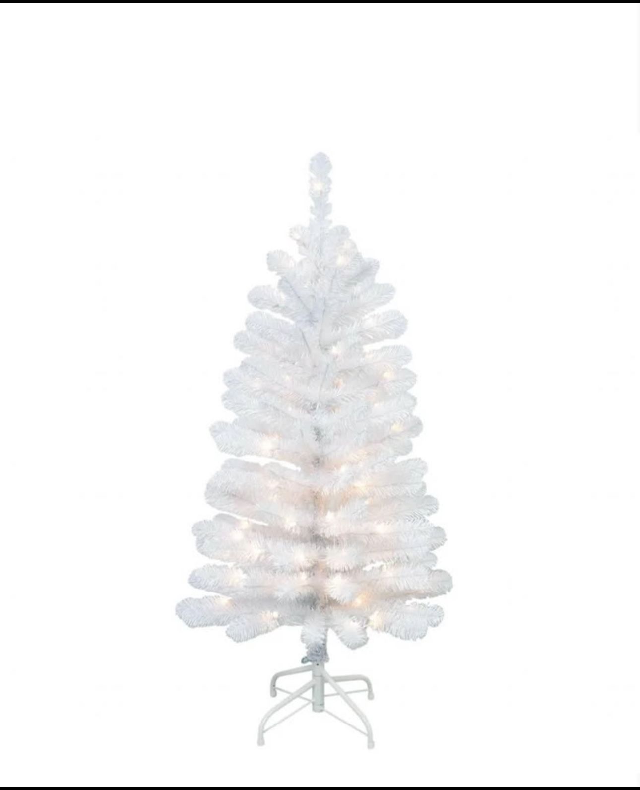 4ft pre lit white Christmas tree