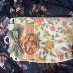 Infant Blanket With Two Headbands