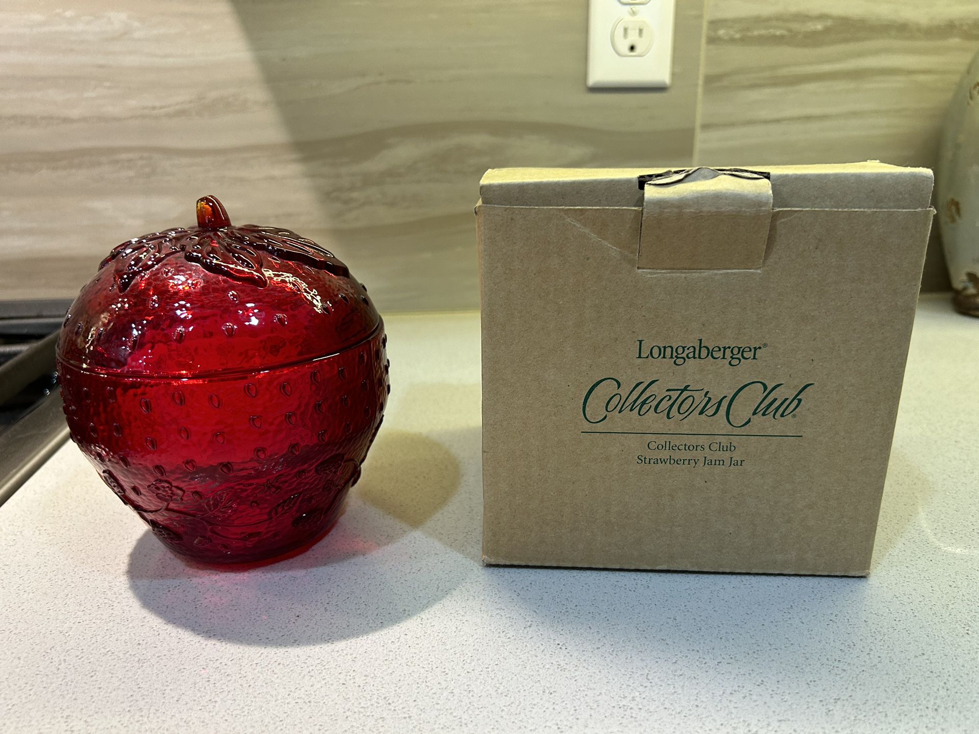 Longaberger Collector’s Club Red Strawberry Jam Jar