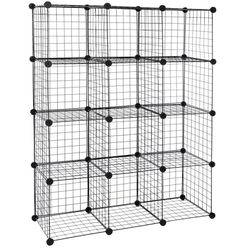 12-Cube Storage Shelf DIY Closet Cabinet Ideal for Living Room Bedroom Office