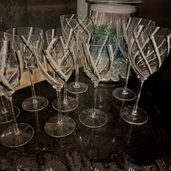 Very unique black-and-white striped wine glasses two sizes five dollars each