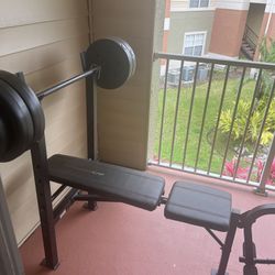Work Out Bench And Weights