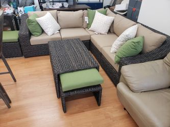 New 8pc outdoor patio furniture sectional sofa set sunbrella fabric tax included