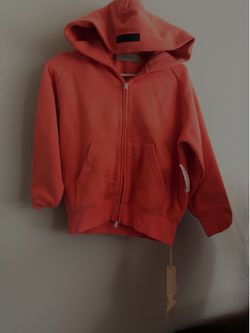 Essentials FOG kids Full Zip Hoodie Size 6/7 Coral NWT!! Authentic