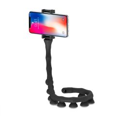 360° Rotating Lazy Phone Mount with Suction Cup, Universal Fit for iPhone Xs MAX, Samsung Galaxy Note & More - Black