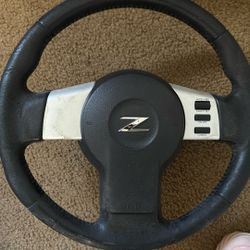 2003-2004 Nissan 350Z Steering Wheel with Controls and Hardware OEM Used