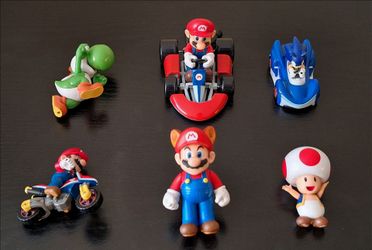 MARIO KART & SONIC TOY LOT - FIGURES + CARS BUNDLE