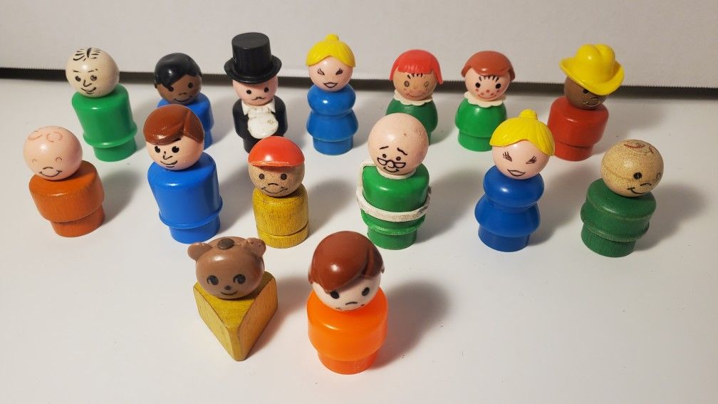 vintage Fisher Price Little People Furniture cars and people