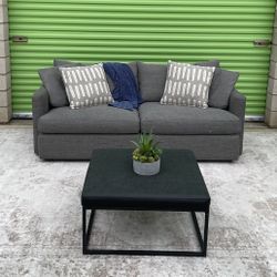 *Free Delivery* Gray Crate & Barrel Couch Sofa 3 Seater