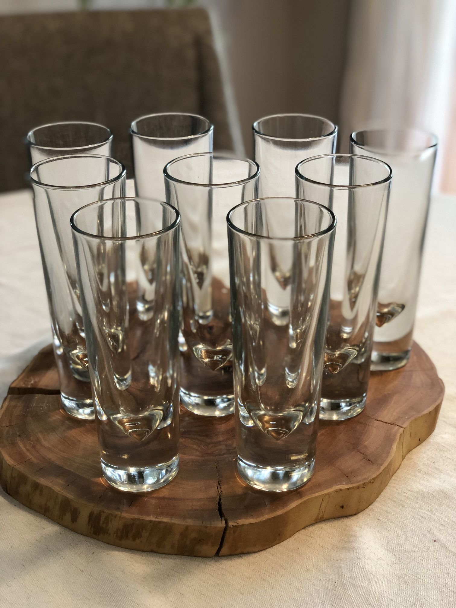 Carlo Moretti Italian Brunch Tumblers Gump Bullet Glasses Set of 9, 7”h 6.5oz