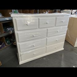 Brand New 9 Pine wood Dresser “color White” 