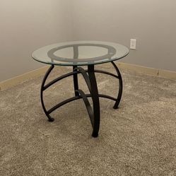 Glass Top - Round Side Table 