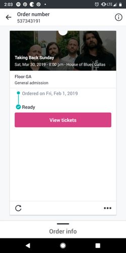 Taking back Sunday tickets