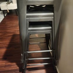 3-Gray Counter Height Stools