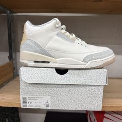 Nike Air Jordan 3 Retro Ivory Craft Size 9.5 