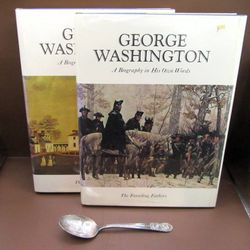 Book - George Washington Founding Fathers Bio 1 and 2 Plus Spoon