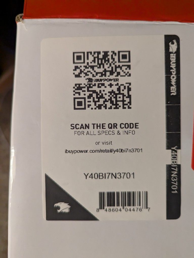 Selling QR Code Tells Pc Specs.