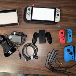 Nintendo Switch OLED With Extra Joy-cons and Accessories