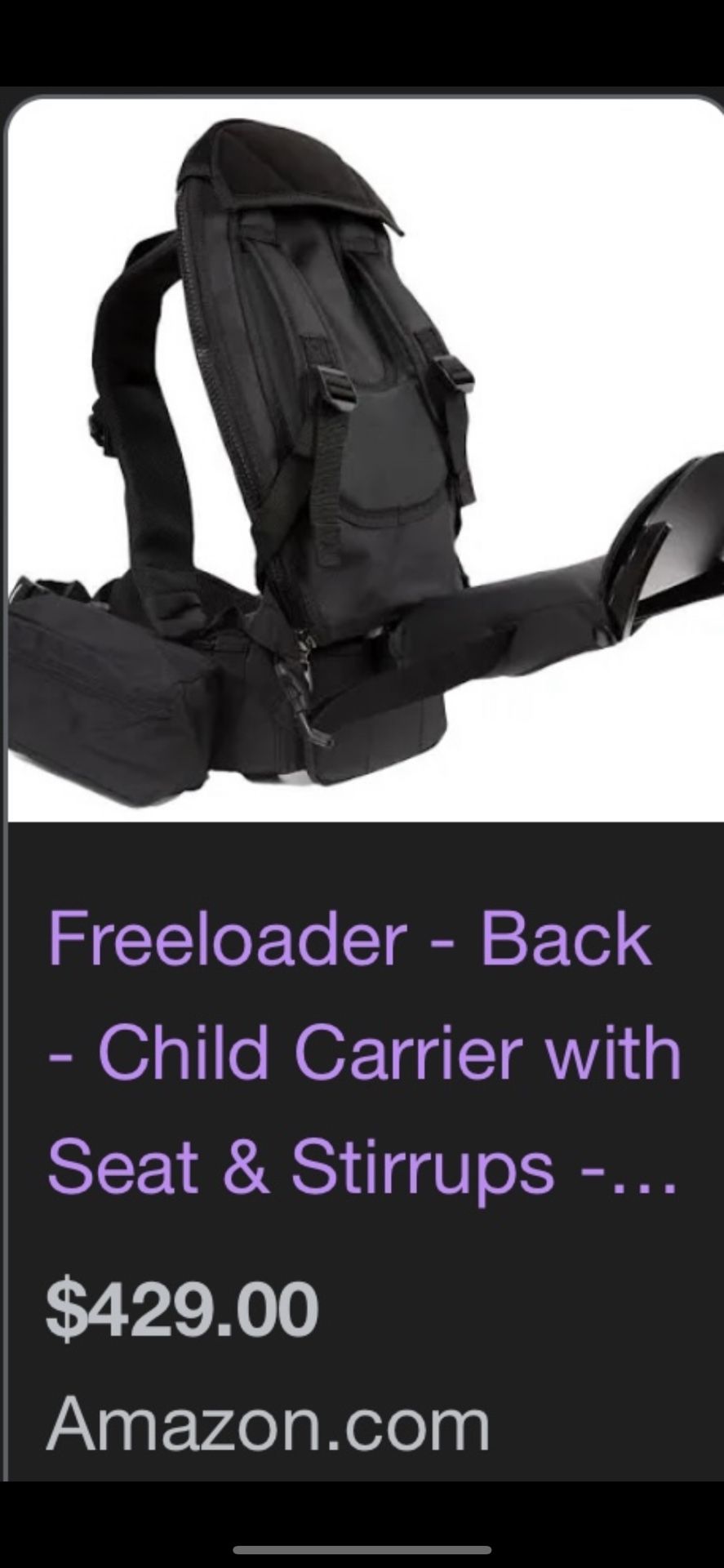 Baby/Kid carrier back pack FREELOADER Brand