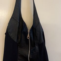 Women Leather Middle Span Dress 👗 