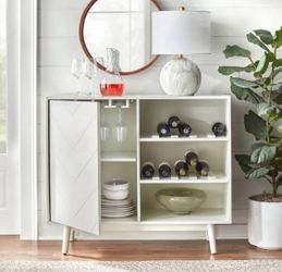 New White Storage Buffet Server