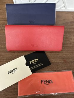 2 Fendi Royal Blue  And Fendi  Red Sunglasses Case with Fendi Cloth & COA Card