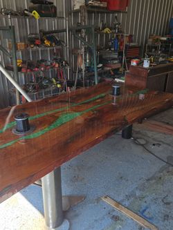 Custom live edge epoxy furniture