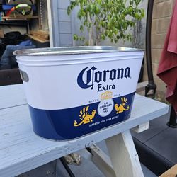 Corona bucket, beach decor, it's a little beat up, but looks cool on a shelf!!