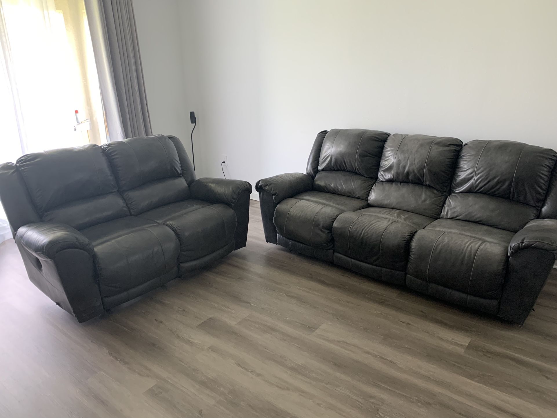 Leather Couch And Lover Seat