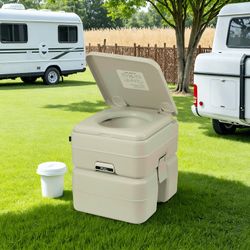 5.3 Gallon Portable Toilet, Camping RV Toilet Porta Potty, Outdoor Porta Potty for RV Travel, Camping, Boating, Hospital, Truck, Gray