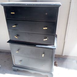 BLACK SOLID WOOD DRESSER. very sturdy and very reliable.
