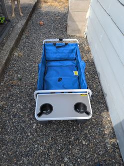 Folding Utility Wagon with Cup Holder Tray